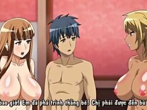 Anime trio with huge breasts