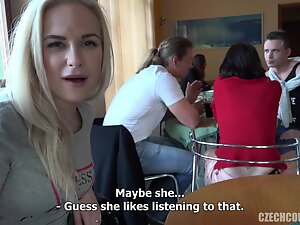 Czech girl feels exploited during a rough sex act.